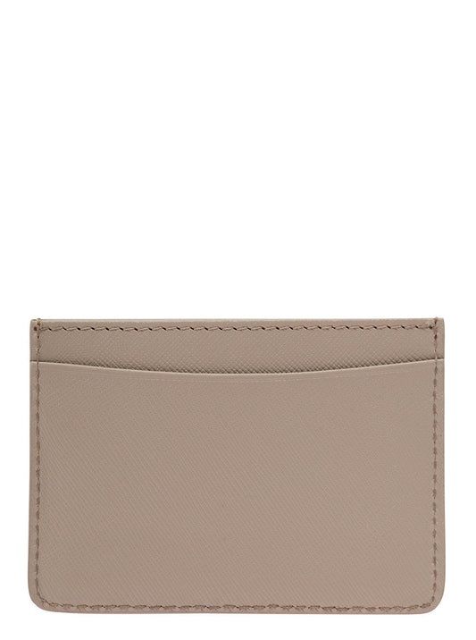 A.P.C. Men Grey Card Holder With Logo In Hammered Leather Woman