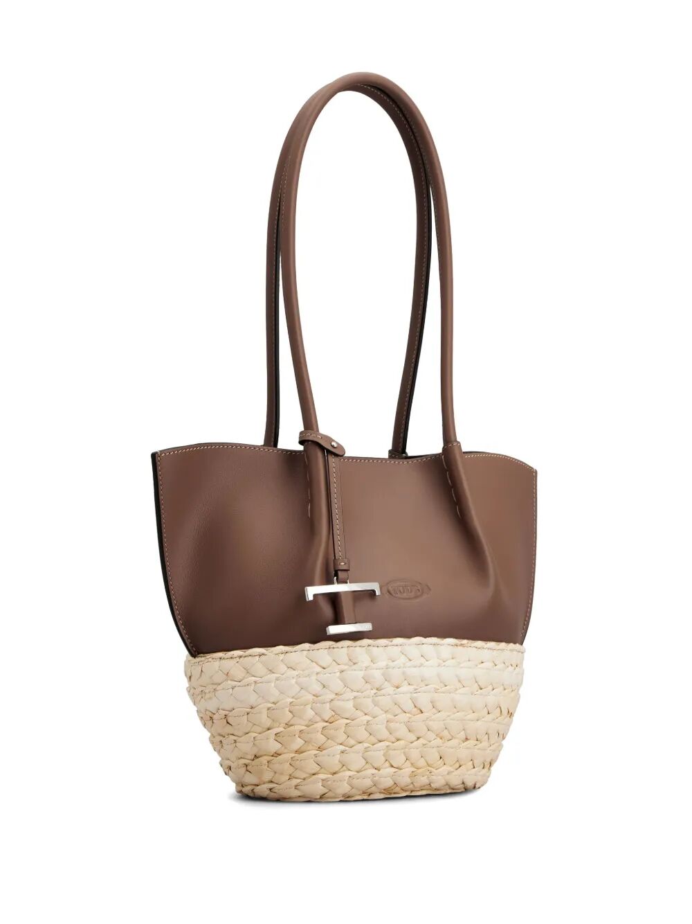 Tod's Women T Timeless-Charm Raffia And Leather Small Tote Bag