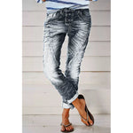 Drawstring Elastic Waist Washed Women's Casual Pants
