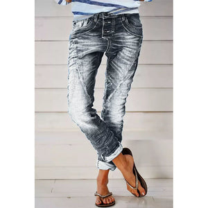 Drawstring Elastic Waist Washed Women's Casual Pants