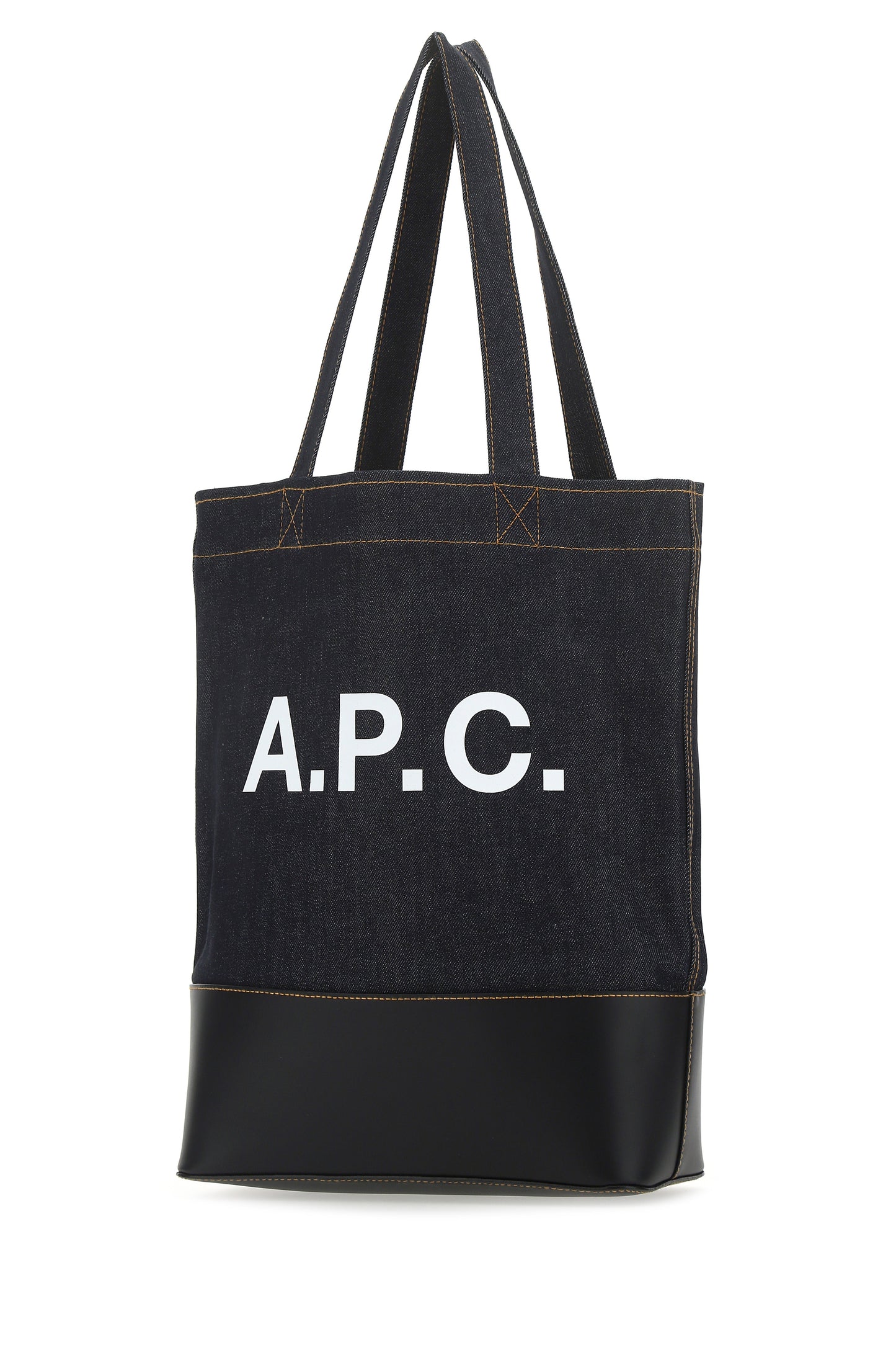 A.P.C. Men Blue Denim And Leather Shopping Bag