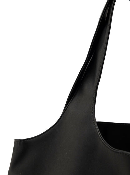 A.P.C. Men 'Ninon' Black Shoulder Bag With Two Top Handles And Logo Lettering On The Front In Ecoleather Man