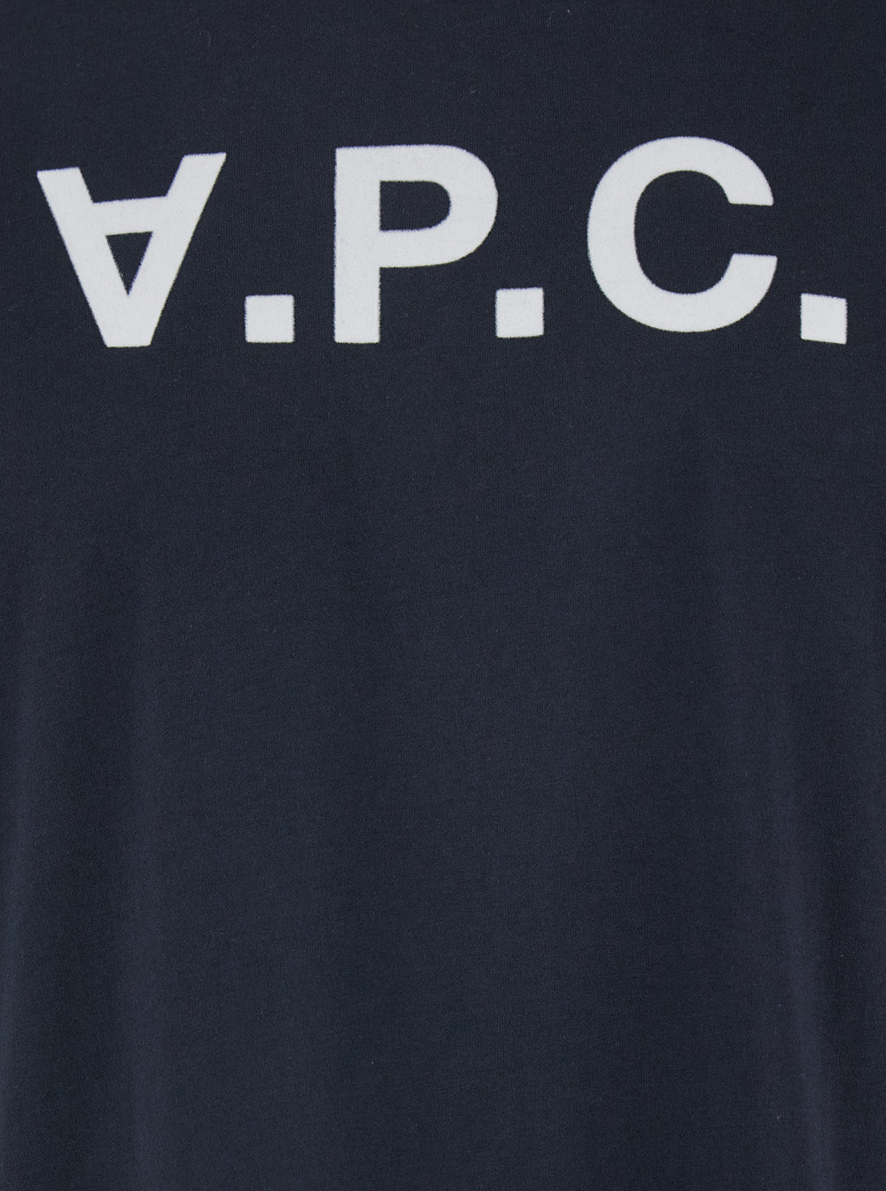 A.P.C. Men Blue Crewneck T-Shirt With Logo On The Front In Cotton Man
