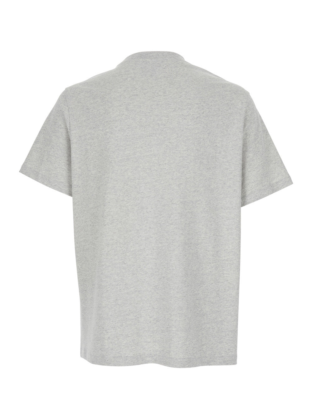 A.P.C. Men Grey Crewneck T-Shirt With Logo Embroidered On The Front In Cotton Man