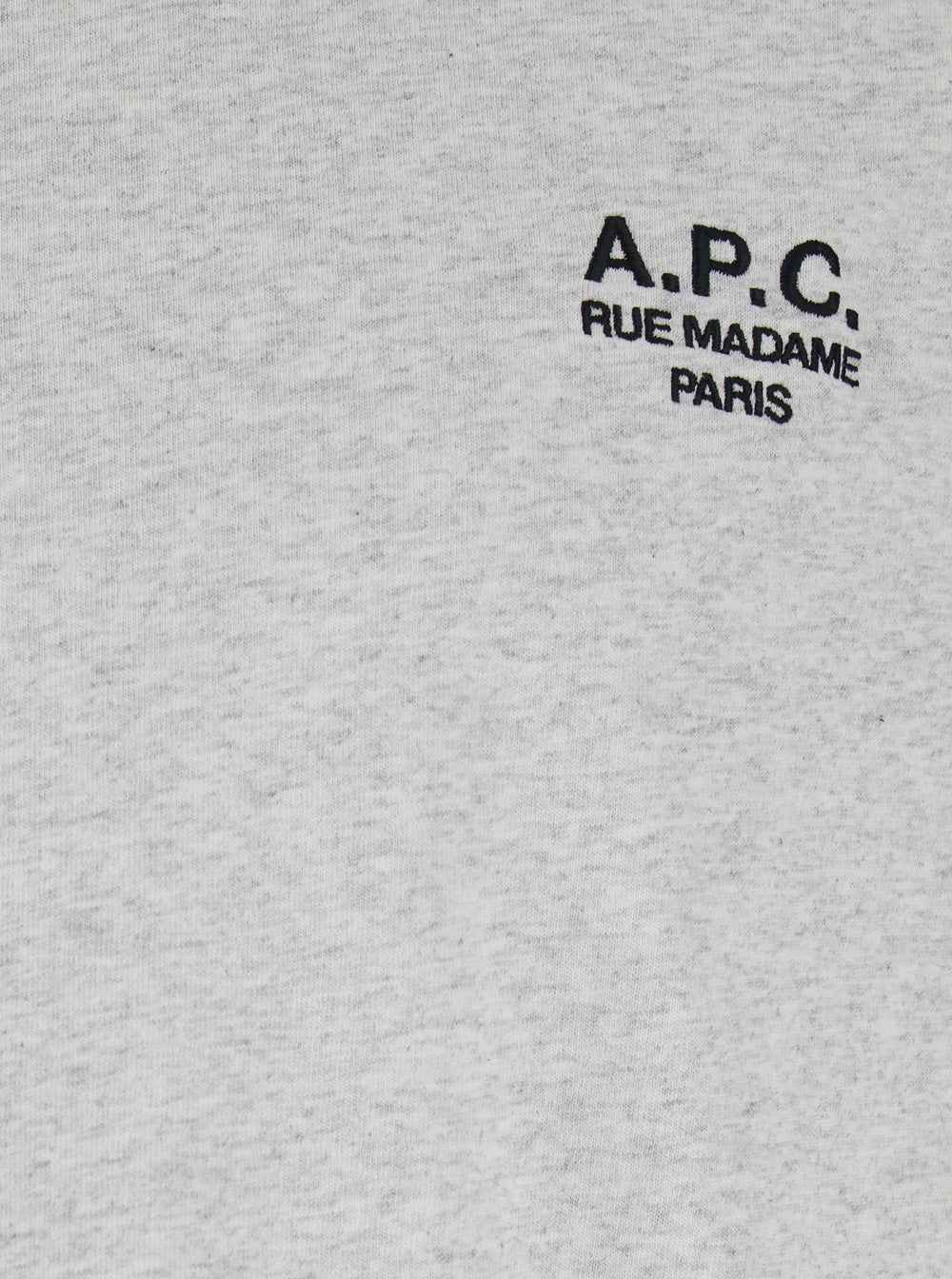 A.P.C. Men Grey Crewneck T-Shirt With Logo Embroidered On The Front In Cotton Man