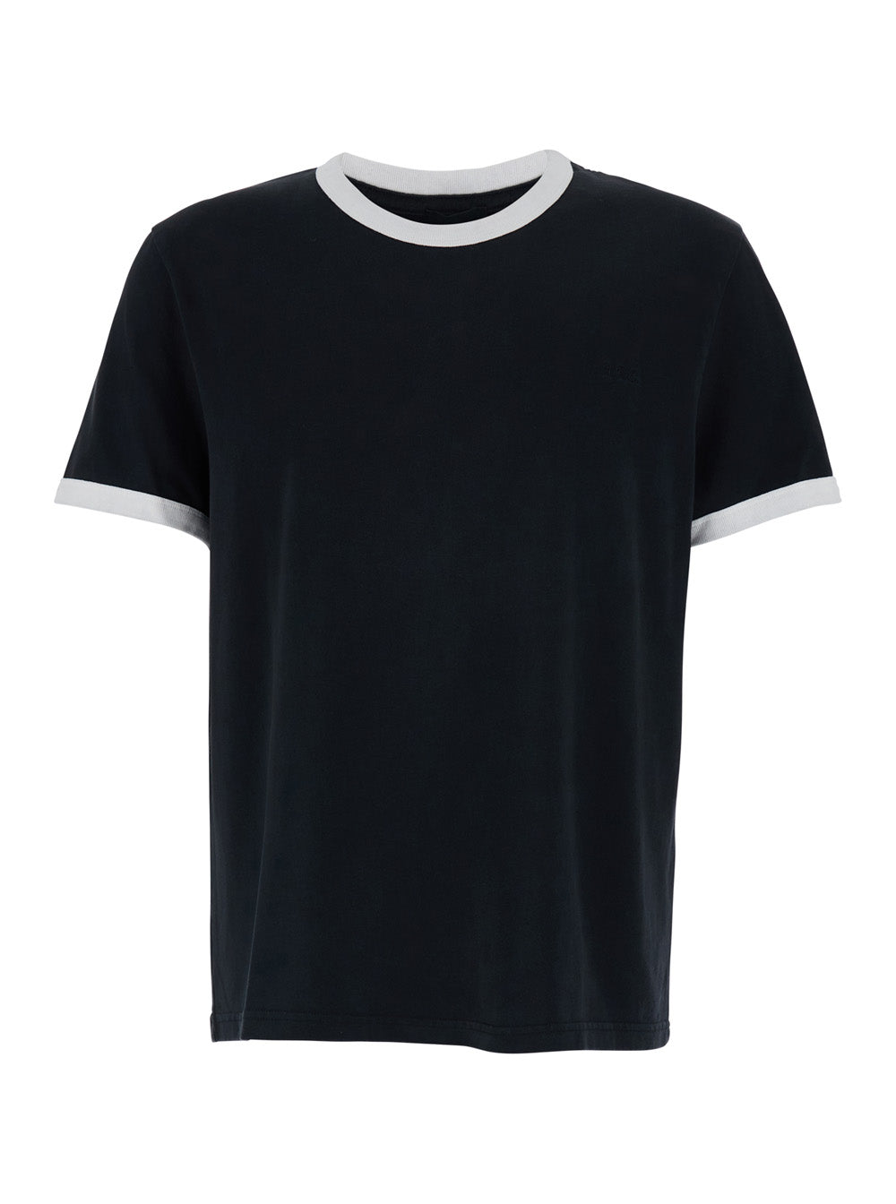 A.P.C. Men Black Crewneck T-Shirt With Contrasting Details In Cotton Man
