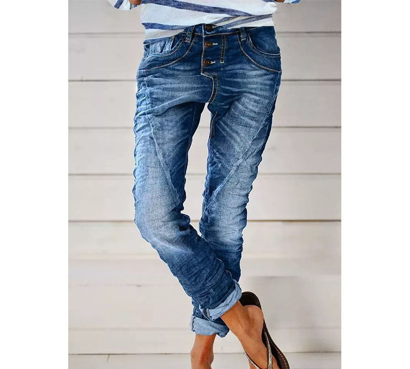 Drawstring Elastic Waist Washed Women's Casual Pants