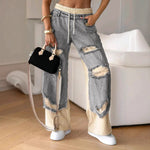 Fashion Ins European And American Street Stitching Pants