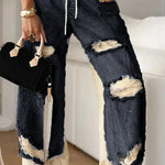 Fashion Ins European And American Street Stitching Pants
