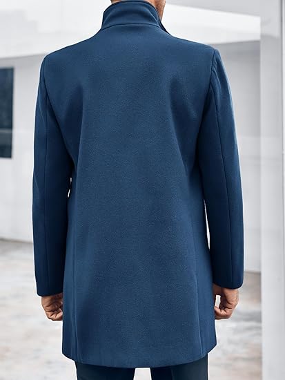 Runcati Mens Mid Long Trench Coat