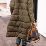 Solid Color Hooded Long Coat Winter Long Sleeve Double-sided Wear Slim Elegant Cardigan Jacket Top Women's Clothing