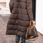 Solid Color Hooded Long Coat Winter Long Sleeve Double-sided Wear Slim Elegant Cardigan Jacket Top Women's Clothing