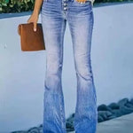 Women's Printed Polyester Jeans