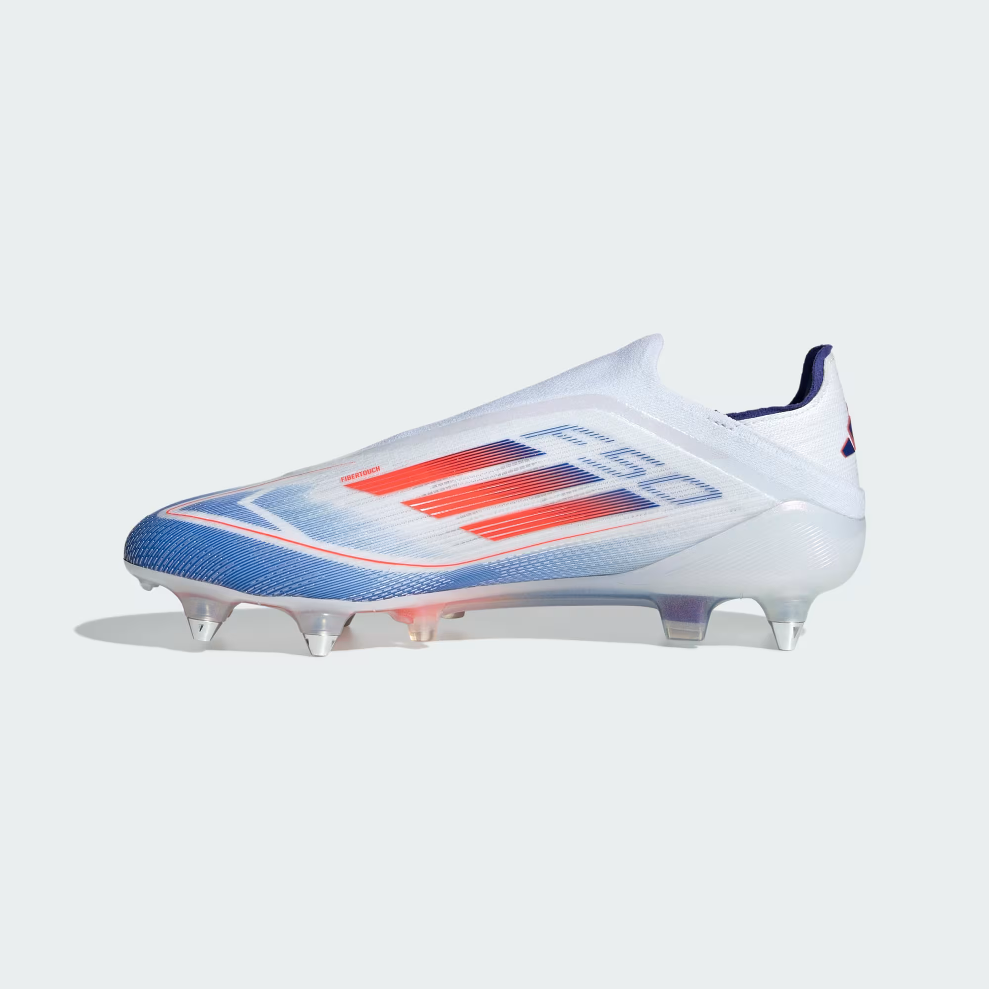 adidas F50 Elite Laceless Soft Ground Soccer Cleats Cloud White Solar Red Lucid Blue