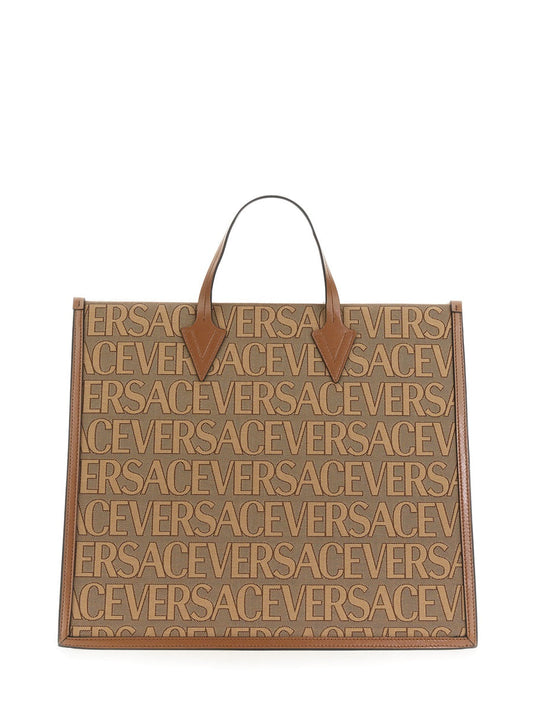 Versace Men Shopper Bag With Allover Logo