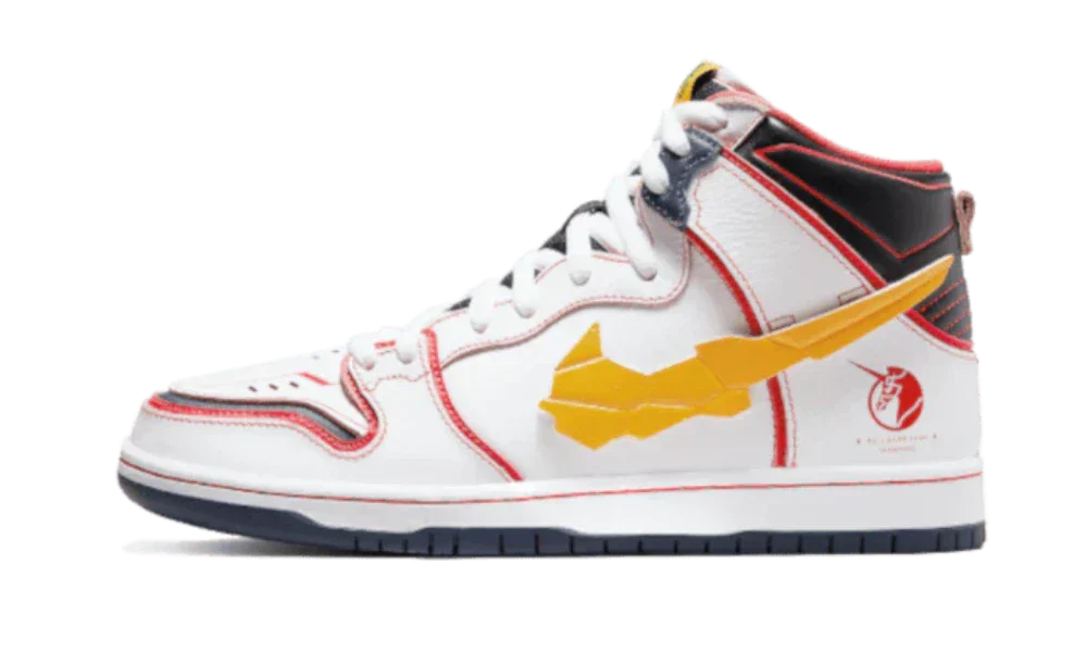 Nike SB Dunk High Shoes White Amarillo Gundam RX-0 Unicorn
