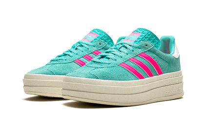 adidas Originals Gazelle Bold Shoes Flash Aqua Lucid Pink Cloud White