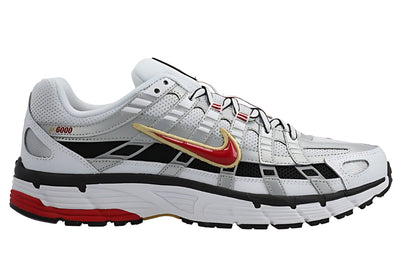 Nike P-6000 Premium Shoes White Metallic Platinum Varsity Red