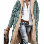Solid Color Hooded Long Coat Winter Long Sleeve Double-sided Wear Slim Elegant Cardigan Jacket Top Women's Clothing