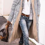 Solid Color Hooded Long Coat Winter Long Sleeve Double-sided Wear Slim Elegant Cardigan Jacket Top Women's Clothing