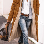 Solid Color Hooded Long Coat Winter Long Sleeve Double-sided Wear Slim Elegant Cardigan Jacket Top Women's Clothing