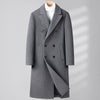 Autumn And Winter Woolen Coat Overknee Long Double Breasted Oblique Pocket
