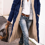 Solid Color Hooded Long Coat Winter Long Sleeve Double-sided Wear Slim Elegant Cardigan Jacket Top Women's Clothing